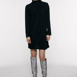 NWT ZARA black pleated dress